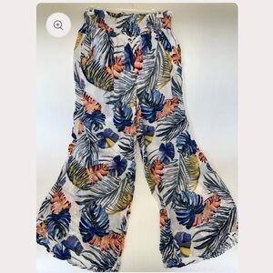 RIP CURL Womens Tropical Palm Wide Leg Resort Beach Vacation Flowy Pants Medium